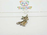 Sterling Silver Wales National Outline Pendant Necklace Vintage c1970