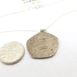Sterling Silver Textured St Christopher Pendant Necklace Mid-Century c1950