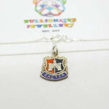 Sterling Silver & Enamel Exeter Shield Pendant Necklace Vintage c1960