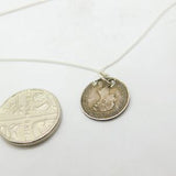 Sterling Silver Two Pence Queen Victoria Coin Pendant Necklace Victorian 1846