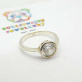 Sterling Silver Diamond Paste  Ring Vintage c1970