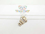 Sterling Silver Teddy Bear in Parachute Christening Gift Pendant Necklace Vintag
