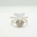 Sterling Silver Diamond Paste  Ring Vintage c1970