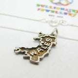 Sterling Silver Wales National Outline Pendant Necklace Vintage c1970