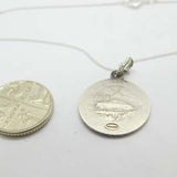 Sterling Silver St Christopher Travel Charm Necklace Vintage c1970