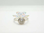 Sterling Silver Diamond Paste  Ring Vintage c1970