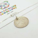 Sterling Silver 1919 Threepence Coin George V Pendant Necklace 1919