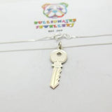 Sterling Silver Key To Your Heart Pendant Necklace Vintage c1970