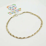Sterling Silver S-Link Triple Plaited Bracelet Vintage c1970