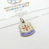 Sterling Silver & Enamel Carlisle Pendant Necklace Vintage c1960