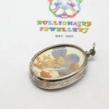 Sterling Silver Preserved Sweet Violet Pendant Mid-Century c1950