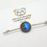 Sterling Silver Morpho Butterfly Wing Tie Pin Brooch Art Deco c1920