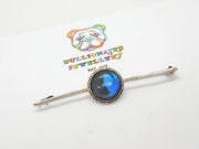Sterling Silver Morpho Butterfly Wing Tie Pin Brooch Art Deco c1920
