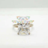 Sterling Silver Diamond Paste Square Cut Ring Vintage c1970