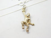 Sterling Silver Cheeky Monkey Pendant Necklace Vintage c1970