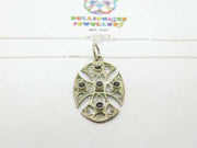 Sterling Silver Filigree Style Gothic Cross Pendant Necklace Vintage c1970