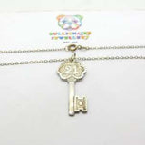 Sterling Silver '21st Birthday' Key Pendant Necklace Vintage c1970
