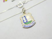 Sterling Silver St Andrews Travel Shield Pendant Necklace Vintage c1970