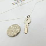 Sterling Silver Key To Your Heart Pendant Necklace Vintage c1970
