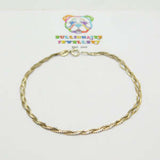 Sterling Silver S-Link Triple Plaited Bracelet Vintage c1970