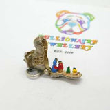 Sterling Silver & Enamel 'Family In The Shoe' Charm Vintage c1960