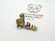 Sterling Silver & Enamel 'Family In The Shoe' Charm Vintage c1960