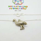Sterling Silver Ornate Ostrich Pendant Necklace Vintage c1970