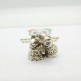 Sterling Silver Wedding Bells Charm Pendant Art Deco c1930