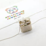 Sterling Silver Miniature Zippo Pendant Necklace Vintage c1970