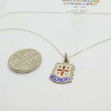 Sterling Silver & Enamel Carlisle Pendant Necklace Vintage c1960