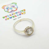 Sterling Silver Diamond Paste  Ring Vintage c1970