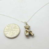 Sterling Silver Cheeky Elf Imp Pendant Necklace Vintage c1970