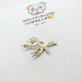 Sterling Silver Stork Delivering Baby Charm Pendant Mid-Century c1950