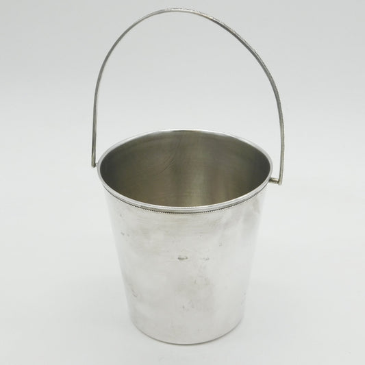 20th Century Egyptian .900 Silver Swing Handle Ice Bucket Antique c1920 Art Deco