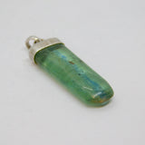 Sterling Silver Natural Green/Blue Flourite Drop Charm Pendant Vintage c1970s