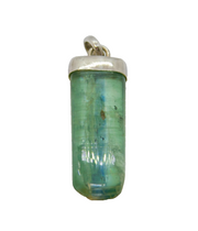 Sterling Silver Natural Green/Blue Flourite Drop Charm Pendant Vintage c1970s