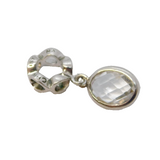 Sterling Silver Faceted Crystal Charm Pendant Vintage c1970
