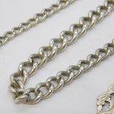 Edwardian Sterling Silver Graduating Albert Watch Chain Antique 1910 Birmingham