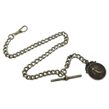 19th Century Silver Plated Albert Watch Chain & French .900 Silver Coin Fob