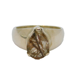 Sterling Silver Rutilated Quartz Peardrop Dress Ring Vintage c1970 Size P