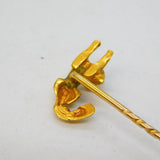Victorian Boxed 20ct Yellow Gold Sitting Fox Stick Pin Antique c1880s