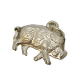 Sterling Silver Warthog Charm Pendant Vintage c1970