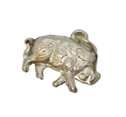 Sterling Silver Warthog Charm Pendant Vintage c1970