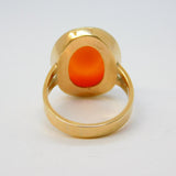 9ct Yellow Gold & Red Agate Signet Ring Vintage 1973 London