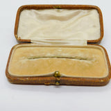 Edwardian Brown Tooled Leather Jewellery Brooch Box Antique c1910s