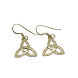 Pair of Sterling Silver Celtic Trinity Knot Hook Drop Earrings Modern c1990s