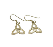 Pair of Sterling Silver Celtic Trinity Knot Hook Drop Earrings Modern c1990s