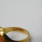 9ct Yellow Gold & Carved Sardonyx Monogram 'MH' Intaglio Signet Ring