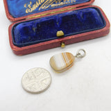 Sterling Silver Agate Drop Charm Pendant Vintage c1970