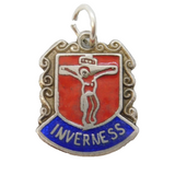 Sterling Silver Enamel Inverness Charm Pendant Vintage c1970s